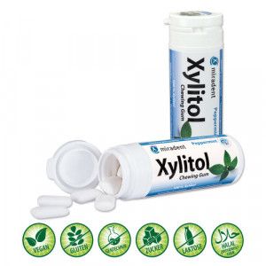 MIRADENT Xylitol Chewing Gum Minze